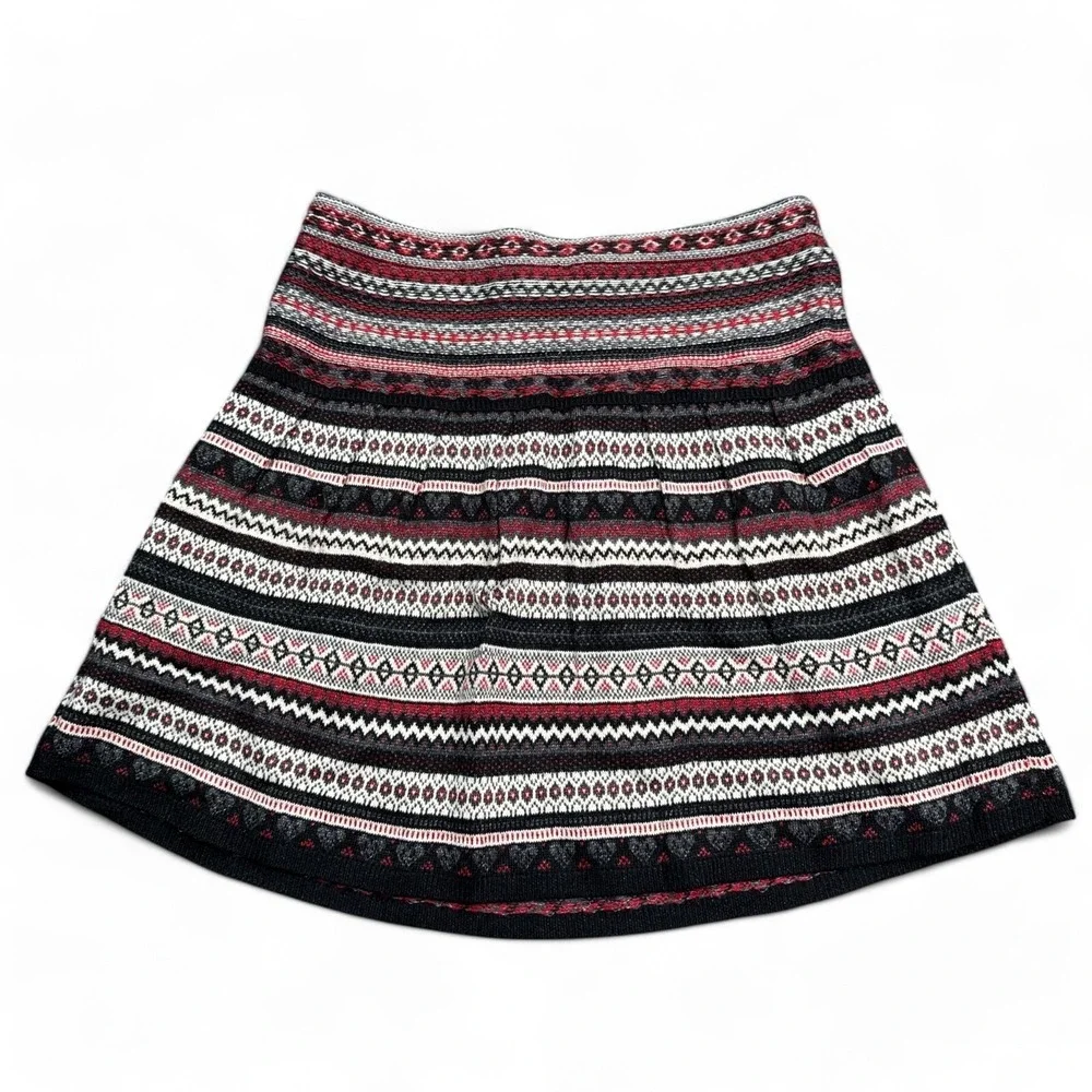 Princess Vera Wang Knit Mini Skirt Womens Size Medium White Black‎ Red Designer